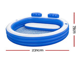 Bestway Kids Inflatable Pool Above Ground Pools Bench Seat Cup Holder 231x219cm BW-POOL-KID-54422