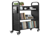 Rolling Library Book Cart, 150 kg Capacity, 77 x 38 x 122 cm Library Cart, Single Sided V-Shaped V952-VXTSGTCHS3307B7MH001V0