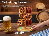 Pretzel Holder Stand with 360&deg Rotating Base Large Capacity and Space Saving for Home Kitchen V1366-AZ2-W-14988