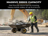BAUMR-AG 40V Li-ion Powered 300KG / 300L Wheelbarrow, ATV Tow Bar, Deep V-tread Tyre, 2 Wheel Direct V219-MATPBRBM1M1A