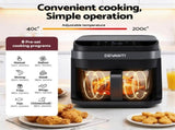 Devanti Air Fryer 5.5L Touch Control Electric Cooker 1200W Black AF-K-F-39TX-GLS-BK