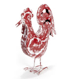 Set 2 Assorted Handcrafted Distressed Red Rooster & Chook 33cm V637-56308CHK