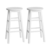 Artiss 2x Bar Stools Round Chairs Wooden White BA-G-7033-WHX2