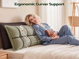 Giselle Bedding Headboard Pillow with Double-Layer Storage Wedge Reading Backrest with Adjustable HBP-GRBTN-CHEN-BRGR-K