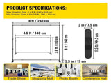 Telescopic Backdrop Banner 8' x 8' Banner Adjustable Step and Repeat Backdrop Banner V952-DM-ABSZSJ00000001V0