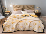 Yellow Lucky Four-Leaf Clover 180x200CM Premium Double-Sided Print Flannel Blanket - Soft All-Season V888-ELOSUNG49174