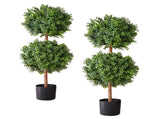 Artificial Topiary Boxwood Double Ball, 2 Set 914mm Faux Boxwood Plant Balls, Fake Silk Tree Look V952-HYMRGXJS36IND5PE1001V0