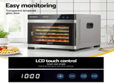Devanti Food Dehydrator 6 Tray Fruit Dryer Jerky Maker With Stainless Steel Rack FD-E-RACK-306