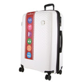 Pierre Cardin Inspired Milleni Checked Luggage Bag Travel Carry On Suitcase 75cm - White V563-MONACO-LARGE-WHITE