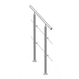 Handrails for Outdoor Steps, 31.5in Length 2 Crossbars Stair Hand Rail Kit, Transitional Stainless V952-BXGSLZFS80CMSOHDTV0