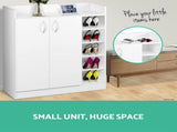 Artiss Shoe Rack Cabinet 21 Pairs Adjustable Shelves White Clair FURNI-SHOE-21-WH-AB