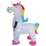 Walking Rainbow Unicorn Cartoon Costumes Air Model Inflatable Costume Funny Dress Up Props Halloween V1263-JX-7896