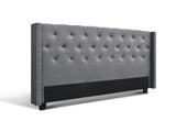 Artiss Bed Head Headboard King Size Fabric - LUCA Grey BFRAME-H-LUCA-K-GY