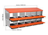 2 Tiers Chicken Nesting Boxes, 10 Compartments, Metal Egg Laying Boxes with Protective Collection V952-JSCDX3045INCT4Y3W002V0