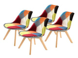 4X Retro Dining Cafe Chair Padded Seat MULTI COLOUR V274-FT-J900B-MUT4