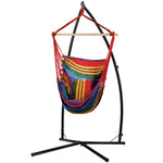 Gardeon Hammock Chair Outdoor Camping Hanging with Steel Stand Rainbow HM-CHAIR-PILLOW-RAINBOW-X