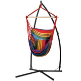 Gardeon Hammock Chair Outdoor Camping Hanging with Steel Stand Rainbow HM-CHAIR-PILLOW-RAINBOW-X