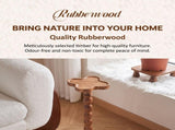Solid Rubber Wood Round Side Table with Raised Edge, Beaded Support Column and Weighted Base for V1341-ZY-ROUNDAA2-BLACK