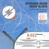 Razor Wire Razor Barbed Wire 147ft 3Rolls Razor Wire Fencing Double Spiral V952-JSSWDPCS147YCR3A8V0