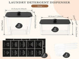 4 Pcs Laundry Pods Container Storage Set 3 Acrylic Canisters with Wooden Lids Dryer Sheet Container V1366-AZ2-W-15090