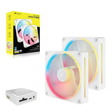Corsair iCUE LINK LX140-R RGB 140mm PWM Reverse Fans Starter Kit Dual Pack -White 90.6 CFM, 2000 V1202-V2-CFCO-LX140RRGB-2PK-WH