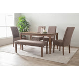 ALLEGRO Dining Table 4x MESI Dining Chair MESI Bench - 6 Piece Dining Set - Cocoa V656-145077-241346-244003