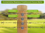 Fence Staples, 304 Stainless Steel Fence Nails for Softwood, Reusable Wire Fence Staples Screws for V1192-AZ-W-1045