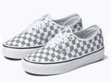 Vans Mens Authentic Canvas Shoes Eco Theory Sneakers Casual - Cosmic Check Grey V563-VNA5KRDB9J-GRY-US9