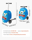 VEVOR Ride-on Luggage 20-inch Kids Scooter Suitcase with Flash Wheels Blue V952-FDDQXXLX20INVRMNL001V0