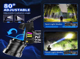 Bright LED Headlamp with Digital Display & Motion Sensor Rechargeable 3500 Lumens Flashlight for V1107-CS-BJGSTD