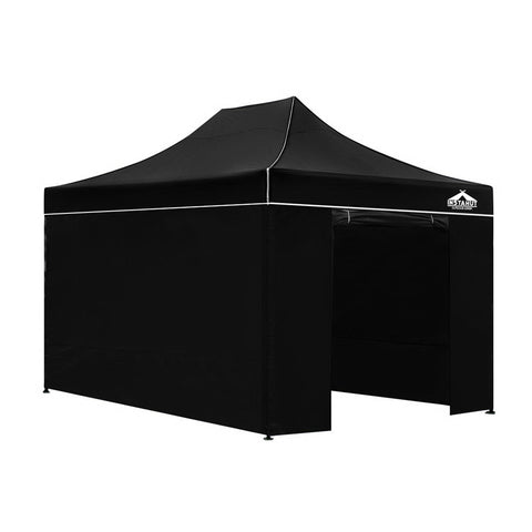 Instahut Gazebo Pop Up Marquee 3x4.5 Folding Tent Wedding Gazebos 500D Black GAZEBO-C-3X45-DX-BLACK