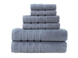 Gray Luxury Cotton Towel Set - 6-Piece Ultra-Soft Bath, Hand, and Washcloth Set V888-ELOSUNG15839
