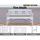 Gardeon Outdoor Garden Bench Wooden Chair 3 Seat Patio Furniture Lounge White ODF-BENCH-3SEAT-WH-AB