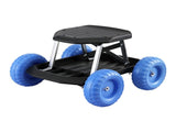 Gardeon Garden Cart Seat with Wheels, Rolling Work Stool with Tool Storage Tray, 440lbs GCT-SEAT-200KG-BL