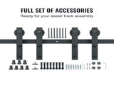 2440 mm Sliding Barn Door Hardware Closet Track Kit for Double Doors J Hanger V952-GCYMWJTJHS8FLSQZJV0