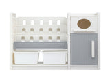 Keezi Kids Bookshelf and Toy Organizer with 3-Tier Bookshelvs, 2 Removable Bins and 2 KPS-BOOK3T-MUL-BG