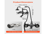 Clawfoot Tub Faucet, Wall Mount Bathtub Faucets with Handheld Shower, Vintage Oil-Rubbed Bronze V952-BGSZZYGLTLTHLAC1L002V0