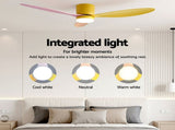 Devanti 52'' Ceiling Fan 3 Blades DC Motor w/Light w/Remote Yellow Pink Orange CF-C-52-70L-YPO