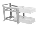 Storage Trolley Sliding Drawers Rolling Utility Cart with Universal Wheel for Kitchen Bathroom V1294-YM0901-3117240251211