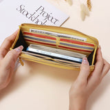 Genuine Leather Wallet RFID Blocking Wallet Long Zipper Clutch Women'S Phone - Black - Size m V1347-939-47482-BLK-M