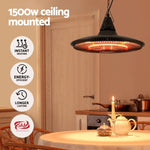 Devanti 1500W Hanging Electric Patio Heater RHP-PG-1500W-BK