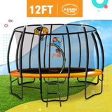 Kahuna Trampoline 12 ft with Basketball Set - Orange TRA-KAH-12-OR-BB