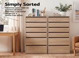 Artiss 2x Chest of 6 Drawers Dresser Tallboy Pine FURNI-N-CDR-6D-WD-ABX2