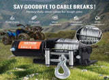 Electric Winch, 1361 kg Line Pull Capacity, 12V DC ATV/UTV Winch with 0.5 x 1188.7 cm 7 Strands V952-ATVGSSJPYXYK43JX7V9