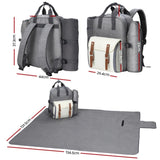 Alfresco 4 Person Picnic Basket Set Backpack Bag Insulated Grey PICNIC-BAG-4PPL-GRWH