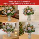Christabelle 33cm Christmas Bouquet Floral Arrangement with Jewelled Baubles Berries Flowers Pi 112_GUE521