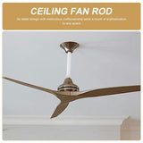 Ceiling Fan Rod White Iron Thickened Design for High Or Sloping Ceilings 3Pcs V1369-AZ3-W-20071