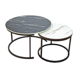 Coffee Table Round Marble Design Nesting Side Furniture V63-921091