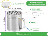 10 14oz o each Metal Salt Pepper Dredge Parmesan Cheese Shakers - with Handles and Caps V1259-DP01-F-537