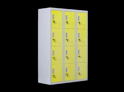 12-Door Locker for Office Gym Shed School Home Storage - Standard Lock with 2 Keys V63-838931
